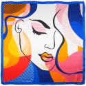 AD-005 Silk satin scarf, matt-gloss, pop art 90x90 cm