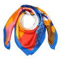 AD-005 Silk satin scarf, matt-gloss, pop art 90x90 cm