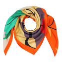 AD-006 Silk satin scarf, matt-gloss, pop art 90x90 cm