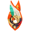 AD-006 Silk satin scarf, matt-gloss, pop art 90x90 cm