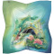 AM7-004 Hand-painted silk scarf Milanów landscape, 66x66cm