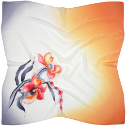 Silk scarf 90x90 cm, hand-painted silk scarf