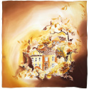 AM-086 Handbemalter Seidenschal Villa Mailand, 90x90cm