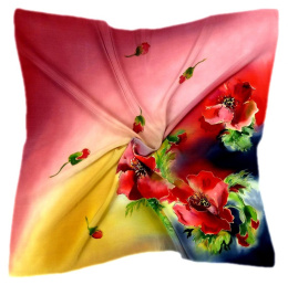 AM7-213 Hand-painted silk scarf, 70x70 cm(1)