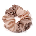 Silk elastic, satin scrunchie for hair, beige and pink