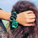 Silk Scrunchie, Satin Hair Scrunchie, Green