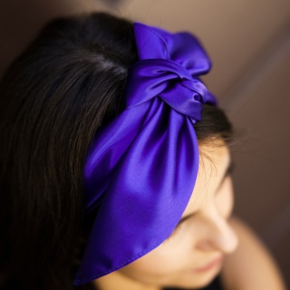 Kobaltowa Jedwabna Apaszka Satynowa, 70x70cm AS7-020