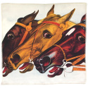 PM-060 Pocket square "Racing horses"