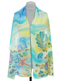 SZ-743 Elegant scarf for a dress, summer motif 170x45 cm