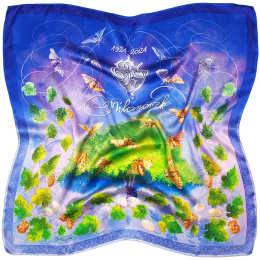 AJ-26A Jubilee silk scarf, centenary of Milan silk 90x90 cm