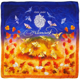 AJ-9B Jubilee silk scarf, centenary of Milan silk 90x90 cm