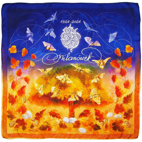 AJ-15B Jubilee silk scarf, centenary of Milan silk 90x90 cm