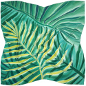 AM-090 Women's hand-painted silk scarf with leaves 90x90cm