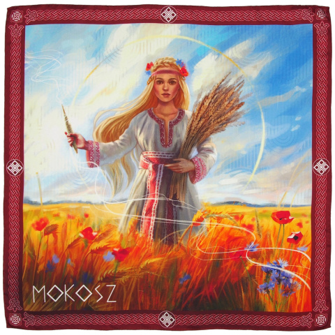 AD7-073 Women's silk scarf, Mokosz 70x70 cm