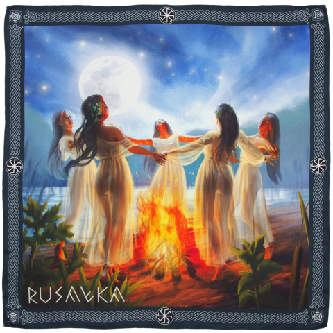 AD7-074 Damen-Seidenschal, Rusalka 70x70 cm