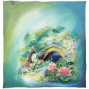 AM7-004 Hand-painted silk scarf Milanów landscape, 66x66cm