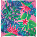 AM7-009 Women's hand-painted silk scarf with leaf 70x70cm