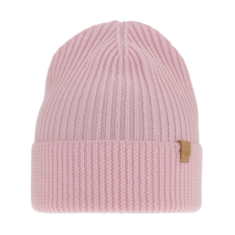 Women's cream merino hat with a turn-up