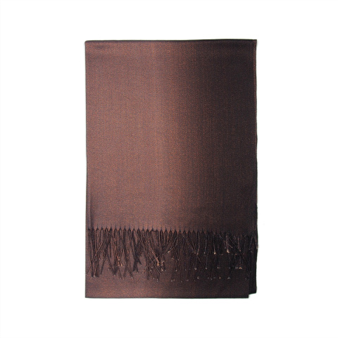 Women's brown scarf with glitter gloss 180x70cm