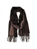 Women's brown scarf with glitter gloss 180x70cm