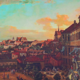 Bernardo Bellotto pocket square View of Warsaw