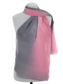 SZC-062 Ombre scarf hand-shaded, pink-grey, 160x43 cm