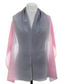 SZC-062 Ombre scarf hand-shaded, pink-grey, 160x43 cm