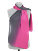 SZC-064 Ombre scarf hand-shaded, pink-grey, 160x42 cm