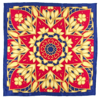Silk scarf with mandala 68x68cm AD7-076