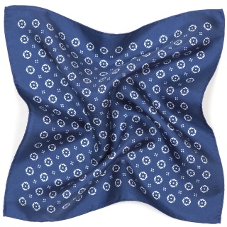 Silk handkerchief for suit with geometric pattern 30x30 cm