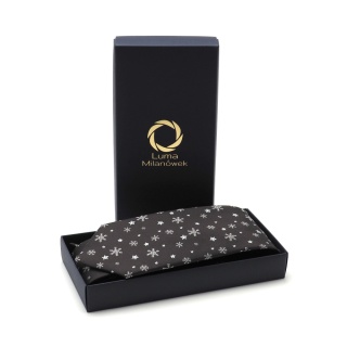 Brown Christmas Tie with Snowflakes KM-139