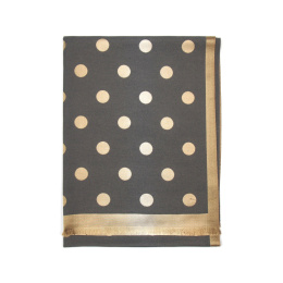 CTCP-08 Polka Dot Schal, dicker Damen Winterschal, Graphit 185x65cm