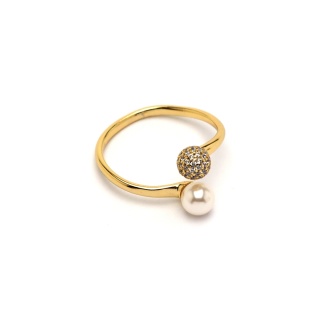 Clasp, scarf ring or shawl, pearl and sequins