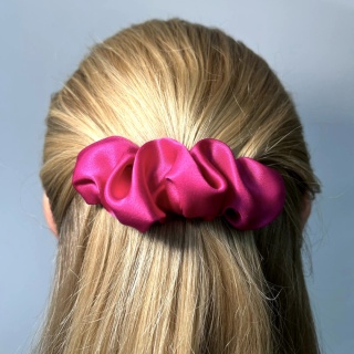 Silk hair clip fuchsia color