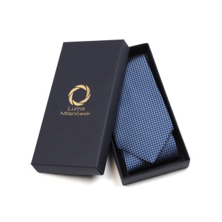 Blue silk jacquard tie KR-631
