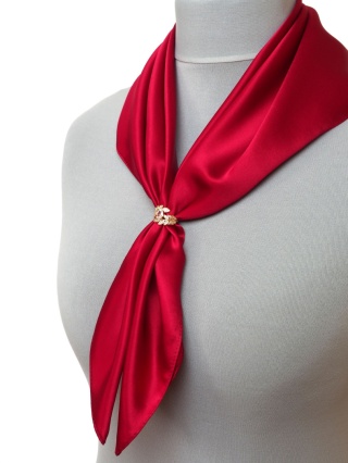 Apaszetka - broszka do chusty, klips do szala, biżuteria do apaszki, liście z cyrkonią