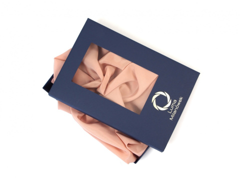 SKO-063 Navy Blue Silk Crepe Shawl 89x13 cm