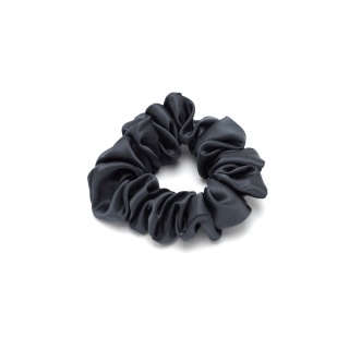 Jedwabna gumka do włosów scrunchie grafitowa JGS-055