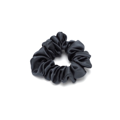 Jedwabna gumka do włosów scrunchie grafitowa JGS-055