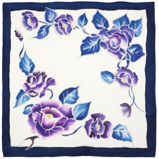 Hand-painted silk scarf 55x55cm AM5-718