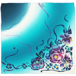 AM5-723 Silk Scarf Hand Painted 55x55cm