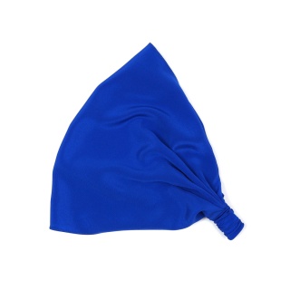Jedwabna chustka na głowę z gumką w kolorze kobaltowym CHJ-020
