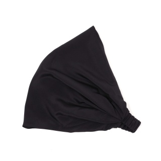 Jedwabna chustka na głowę z gumką w kolorze czarnym CHJ-023