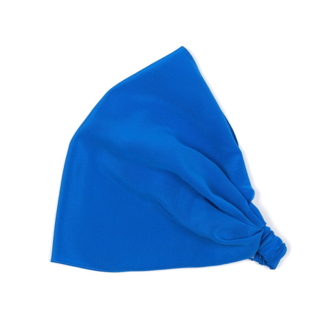 Dark blue silk headscarf with elastic band CHJ-016