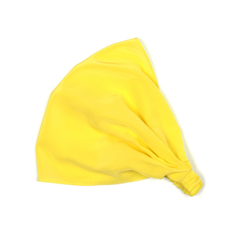 Jedwabna żółta chustka na głowę z gumką CHJ-025