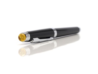 Silver pen with amber DS-08