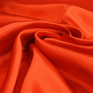 Women's snood neck scarf made of satin, tangerine