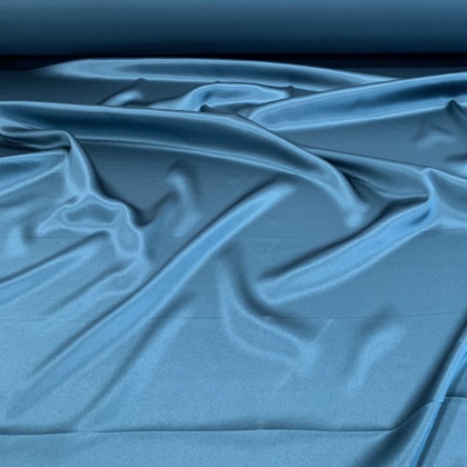 Szal typu komin damski na szyję z satyny, morski