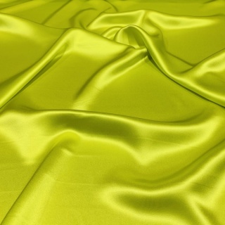 Women's snood scarf made of satin, lime green