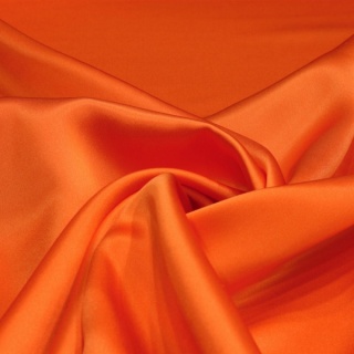 Women's snood scarf made of satin, orange